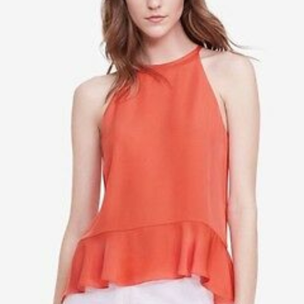 NWT DVF Lizzy  Silk Halter Top CORAL